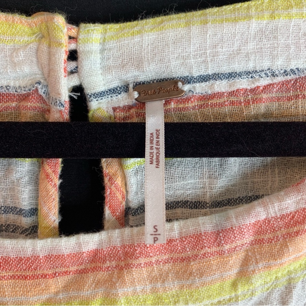 Free People Summer Nights Cotton Striped Wide Sleeve Tunic Dress, size S - Picture 4 of 13